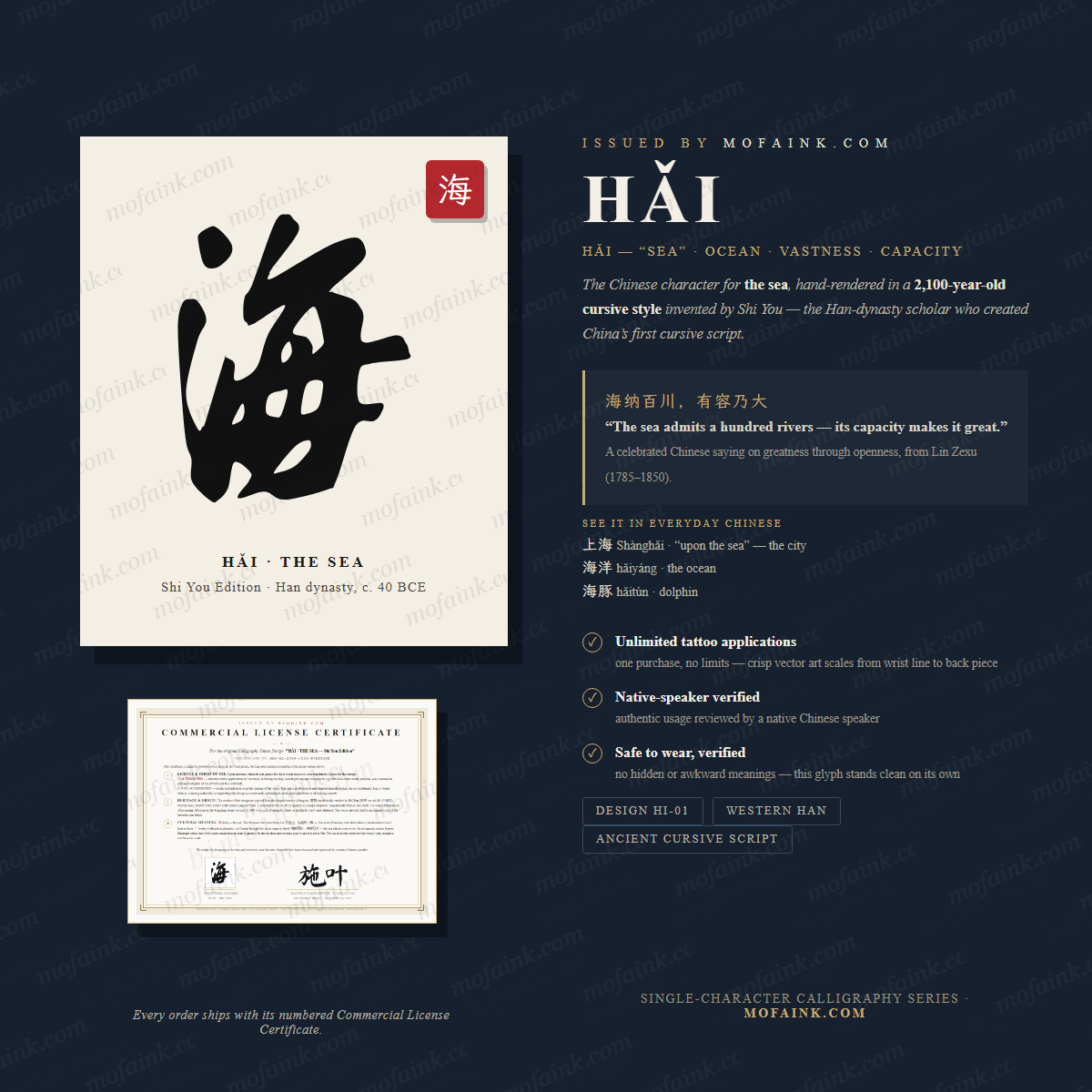 Hǎi 海 – Chinese Calligraphy Digital Design